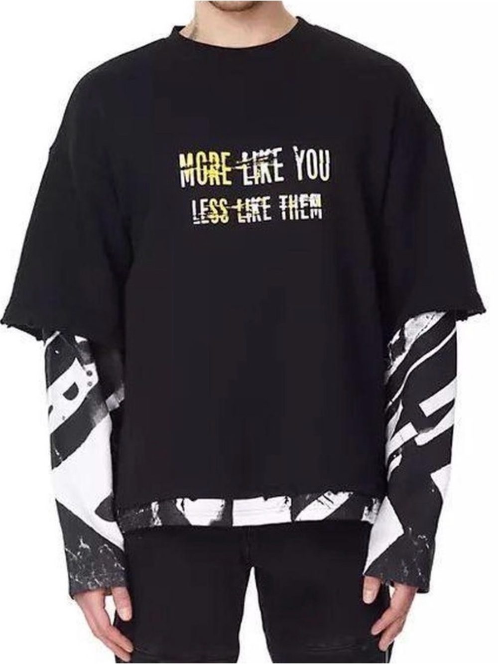 ✨Host pick✨Eleven Paris Oversized Graphic Crewneck Sweatshirt Large Black